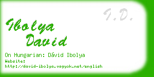 ibolya david business card